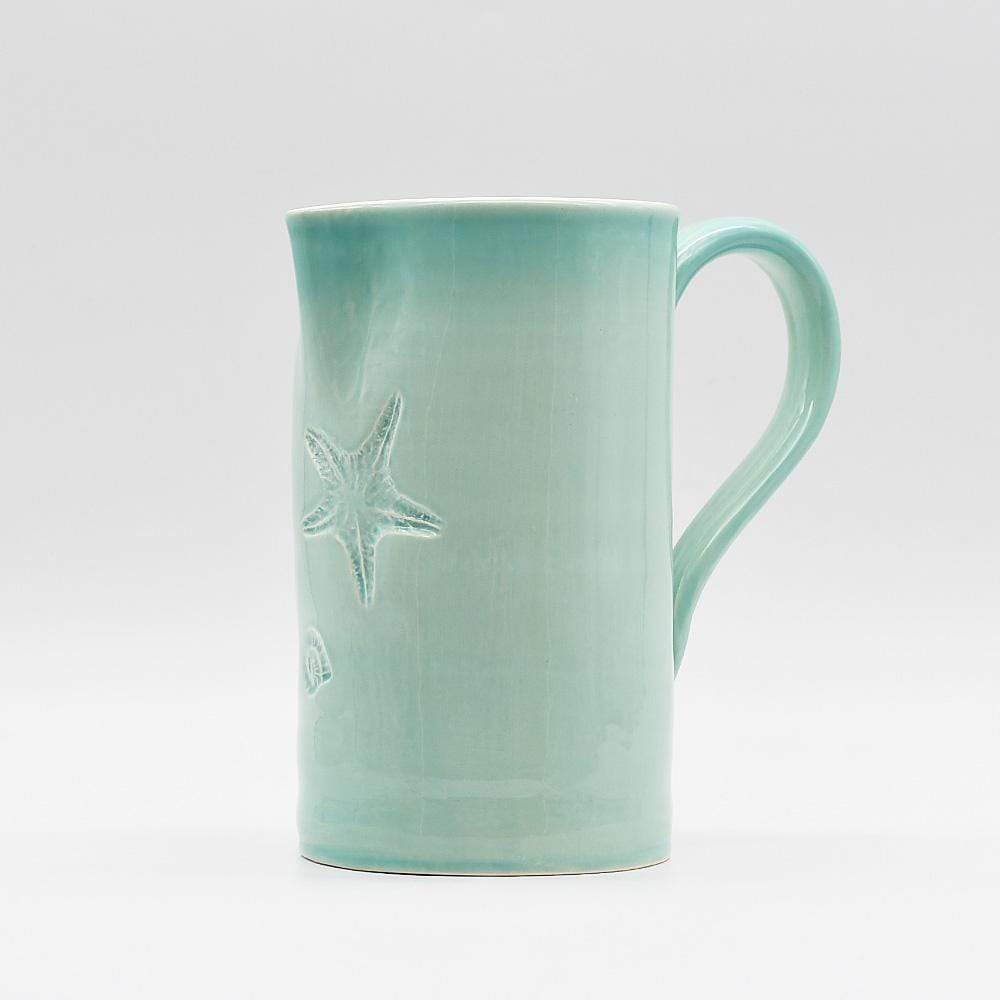 Petite assiette en céramique turquoise I Motifs étoile de mer Carafe "Estrela do mar" - Verte