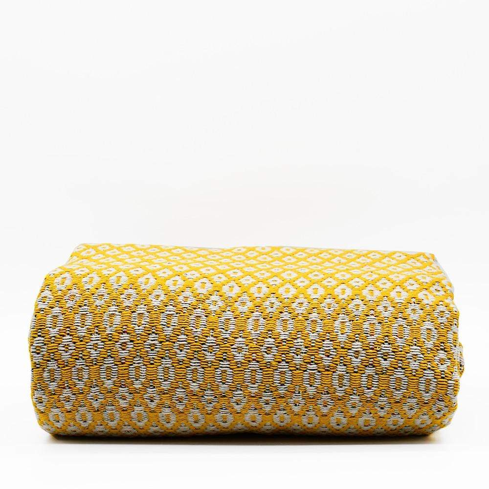 Plaid en laine et fibres naturelles jaune I Textile du Portugal Plaid en laine "Real" 200X135 - Jaune