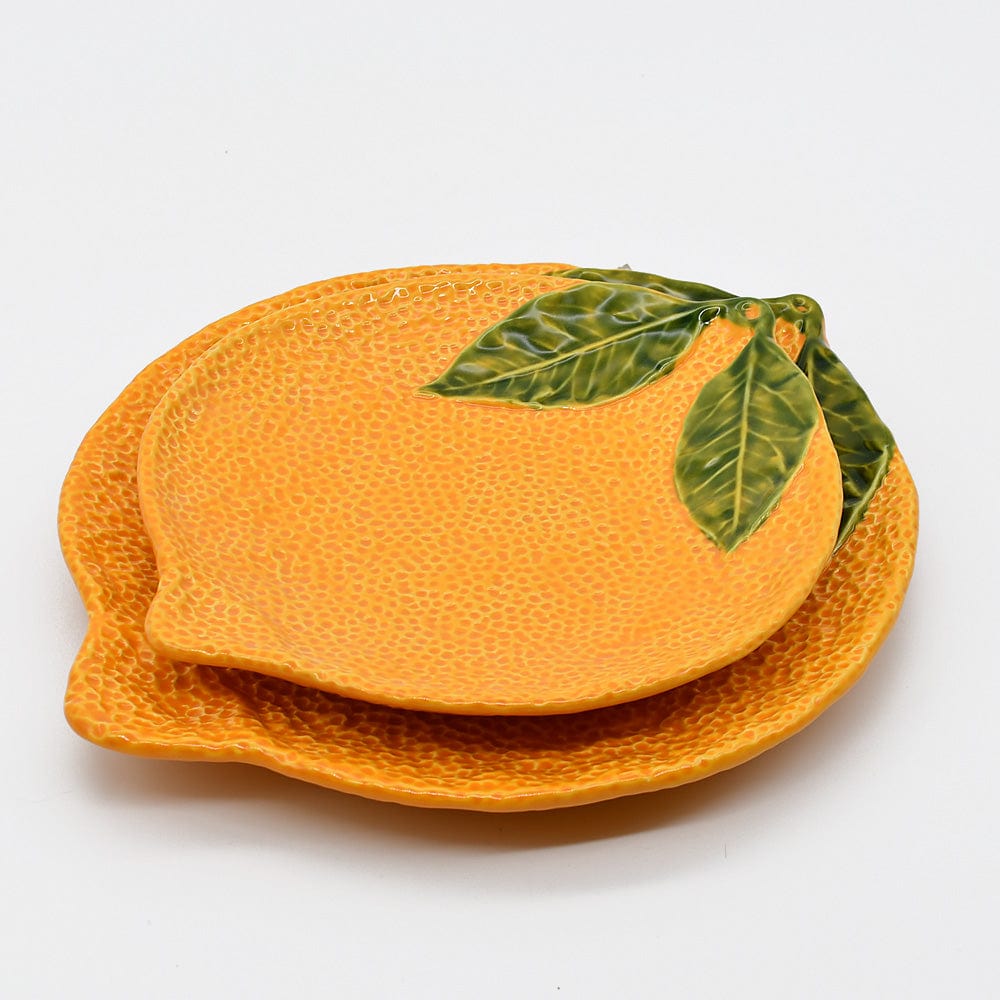 Plat creux en forme d'orange I Vaisselle artisanale du Portugal Assiette en céramique "Laranja" - 24cm