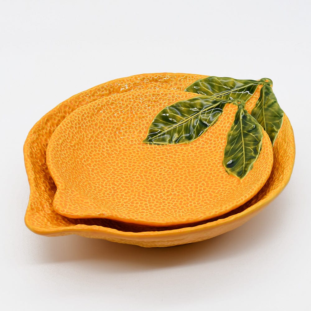 Plat creux en forme d'orange I Vaisselle artisanale du Portugal Plat creux en céramique "Laranja" - 27cm