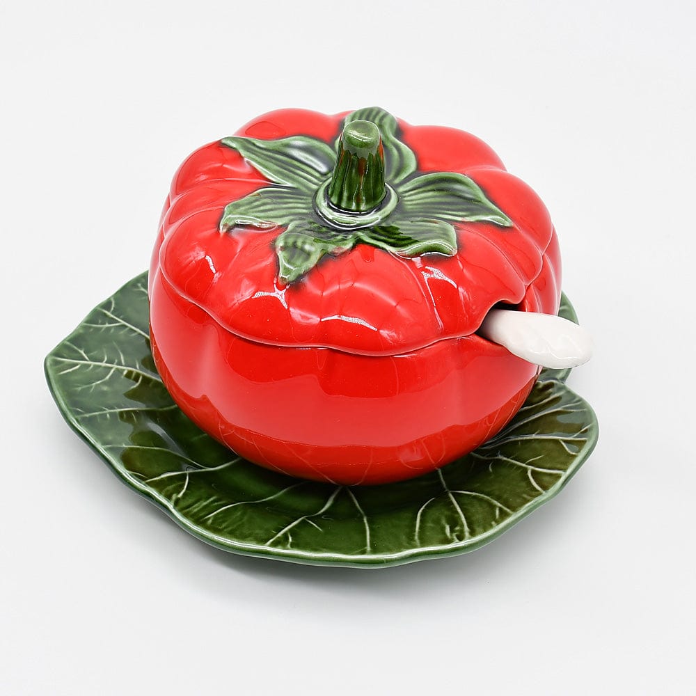 Pot en forme de tomate I Vaisselle portugaise Pot en céramique "Tomate" - 15cm