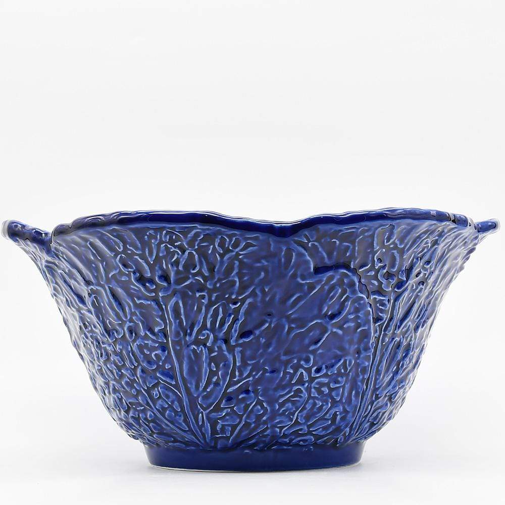Saladier en forme de chou bleu I Vaisselle traditionnelle portugaise Saladier haut en céramique "Couve" - Bleu