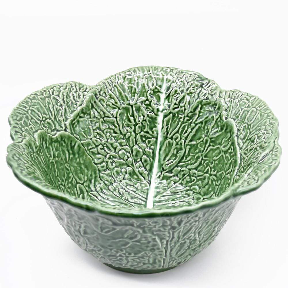 Saladier en forme de chou vert I Vaisselle traditionnelle portugaise Saladier haut en céramique "Couve" - Vert