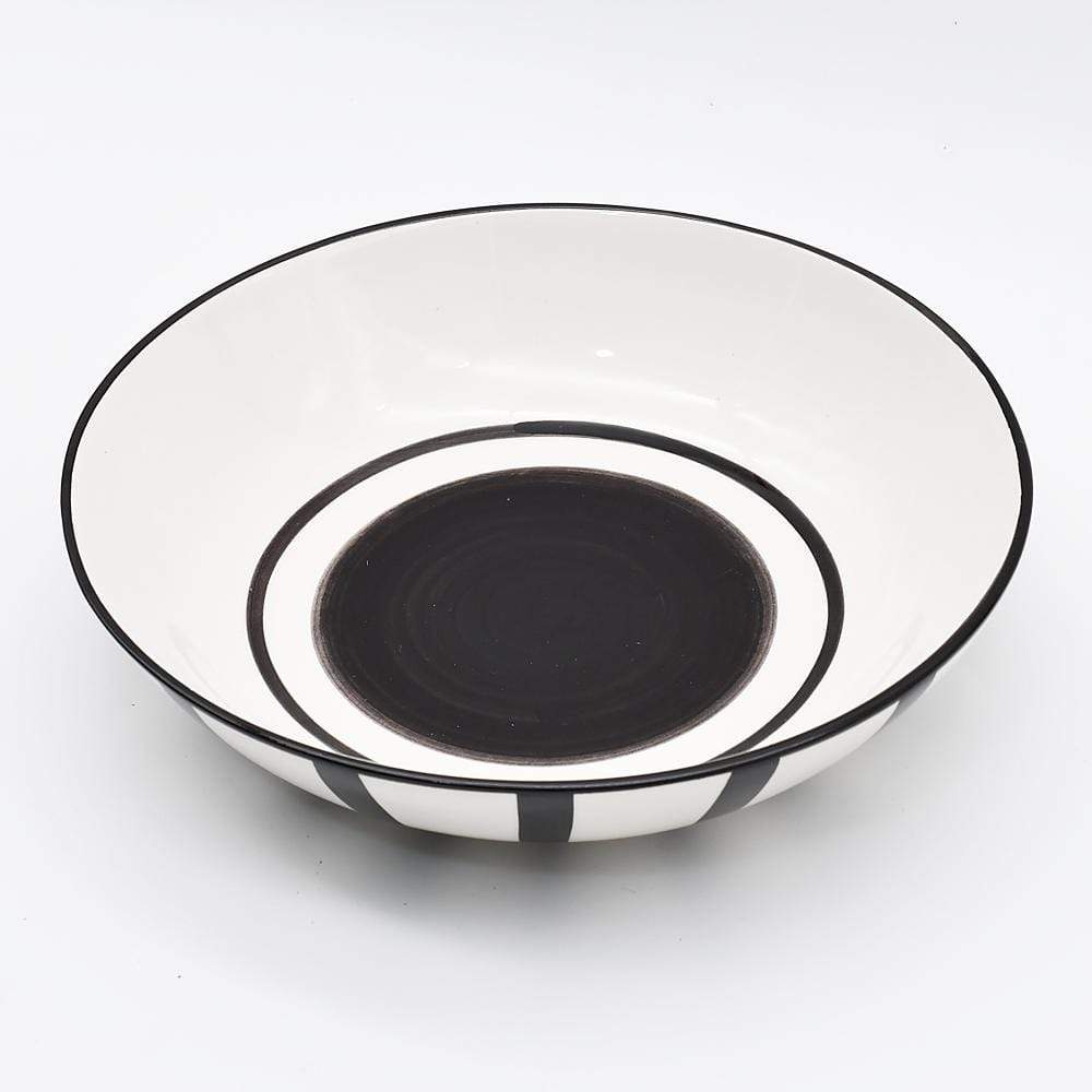 Saladier en porcelaine portugaise I Vaisselle du Portugal en ligne Saladier "Costa Nova Mar" 25cm - Noir