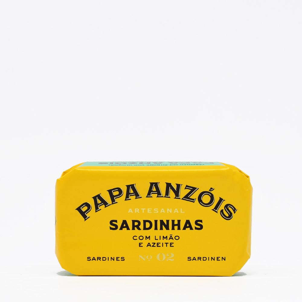 Sardines à l'huile d'olive et au citron I Conserve portugaise Papa Anzóis I Sardines à l'huile d'olive vierge et au citron