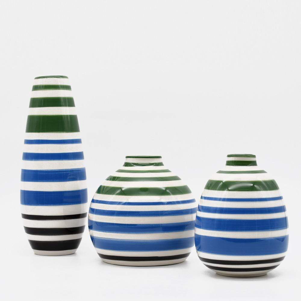 Soliflore long vert, bleu et noir I Vases en céramique du Portugal Soliflore long - Vert