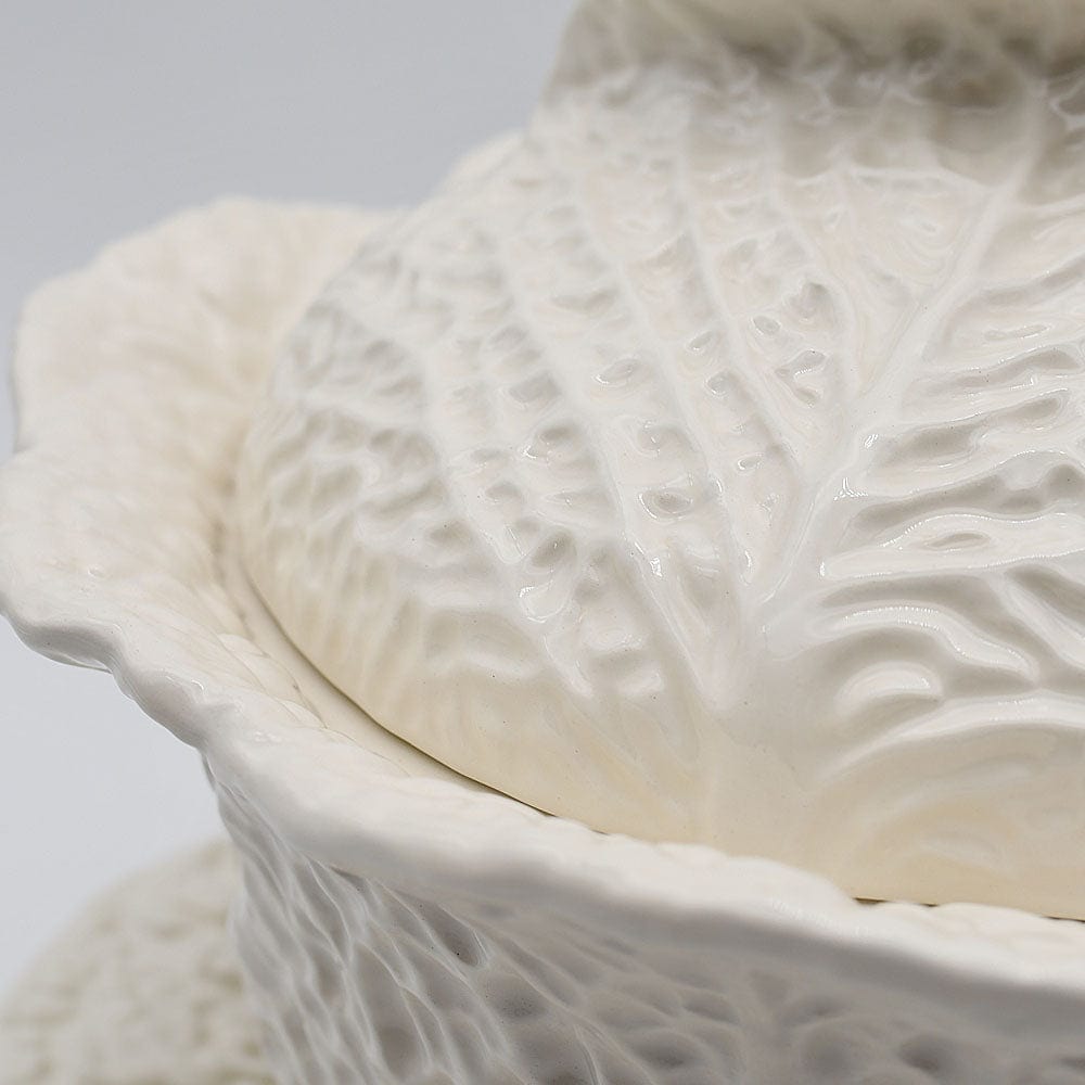 Soupière en forme de chou I Vaisselle traditionnelle portugaise Soupière en céramique "Couve" - 27cm