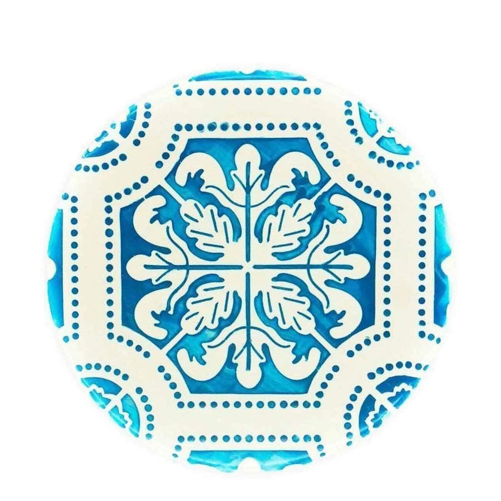 Sous plat bleu en faïence Azulejo du Portugal I Vente en ligne Dessous de plat en céramique et liège "Azulejos" Bleu Turquoise
