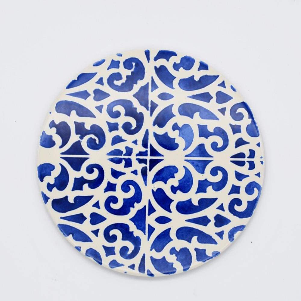Sous plat en faïence Azulejo du Portugal bleu I Vente en ligne Dessous de plat en céramique et liège "Azulejos" Bleu Cobalt