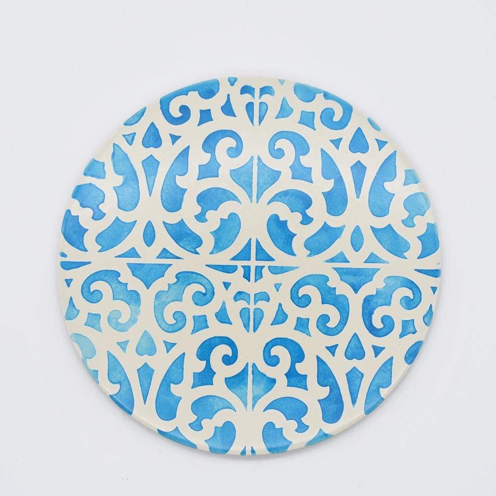 Sous plat en faïence Azulejo du Portugal bleu I Vente en ligne Dessous de plat en céramique et liège "Azulejos" Bleu Turquoise