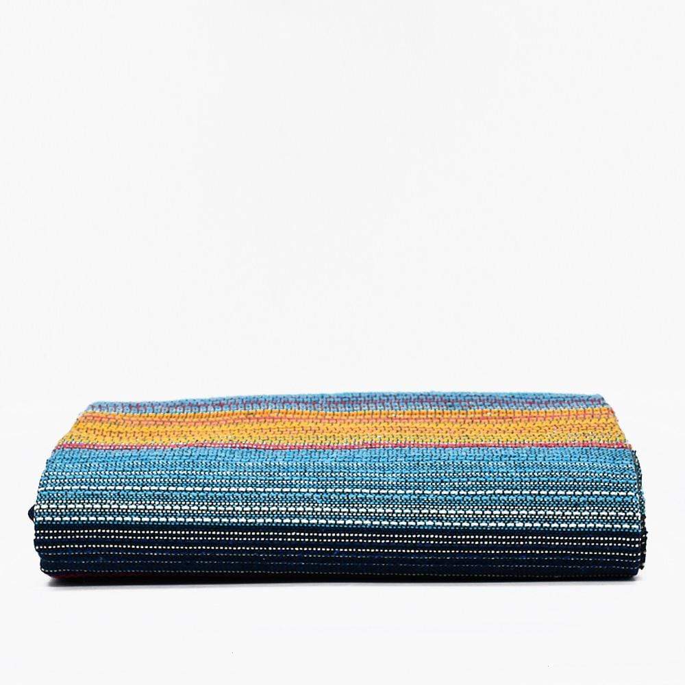 Tapis en coton fin 210x150 I Artisanat du Portugal en ligne Tapis fin en coton 210x150 - Turquoise Bleu marine & Turquoise
