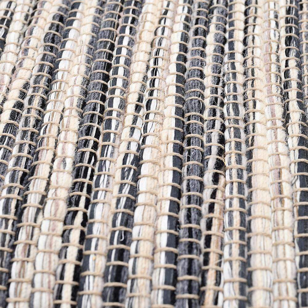 Tapis tressé en fibres naturelles gris I Tapis artisanal portugais Tapis tressé en fibres naturelles gris