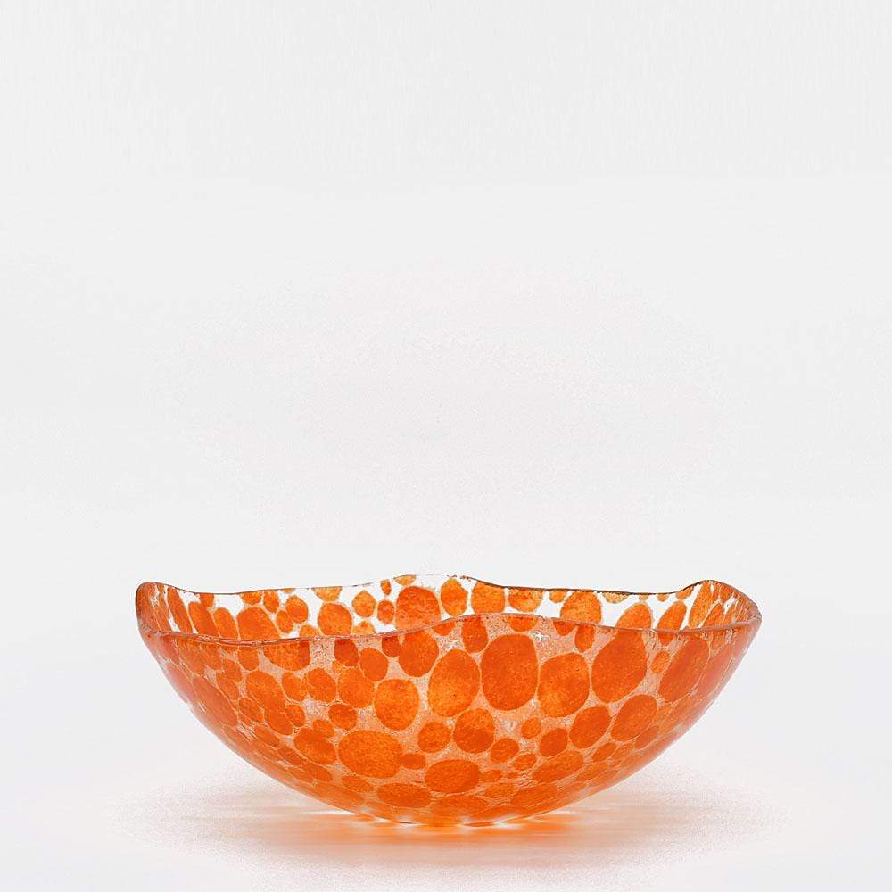 Vase en verre de Marinha Grande I Artisanat portugais Saladier individuel en verre orange