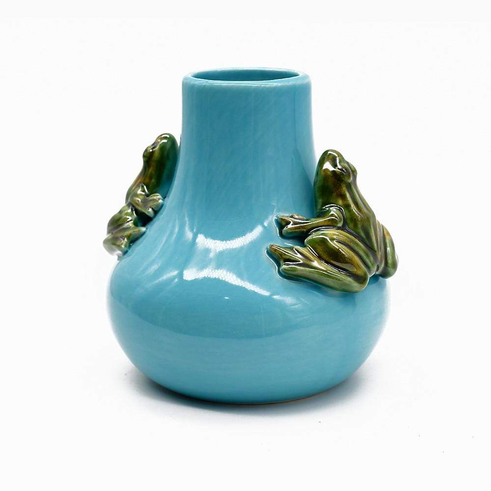 Vase turquoise en céramique du Portugal avec des grenouilles Vase en céramique "Rãs" - Turquoise
