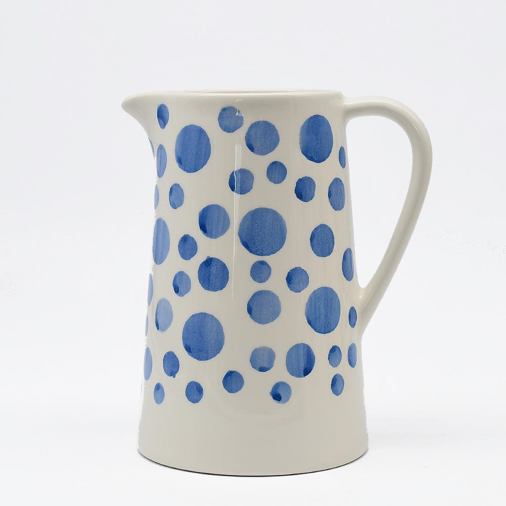 Vase unique en céramique Bleue cobalt Carafe à pois en céramique - Bleue